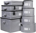 Hard Shell China Storage Containers 8-Piece Set - Secure Plate & Glass