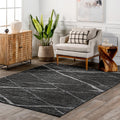 nuLOOM 9x12 Thigpen Contemporary Area Rug, Charcoal - Durable Modern