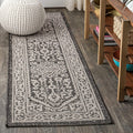 JONATHAN Y Medallion Weave Indoor Outdoor Runner Rug 2x8 - Durable