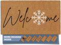Coco Coir Christmas Doormat 17x30 - Non-Slip Snowflake Welcome