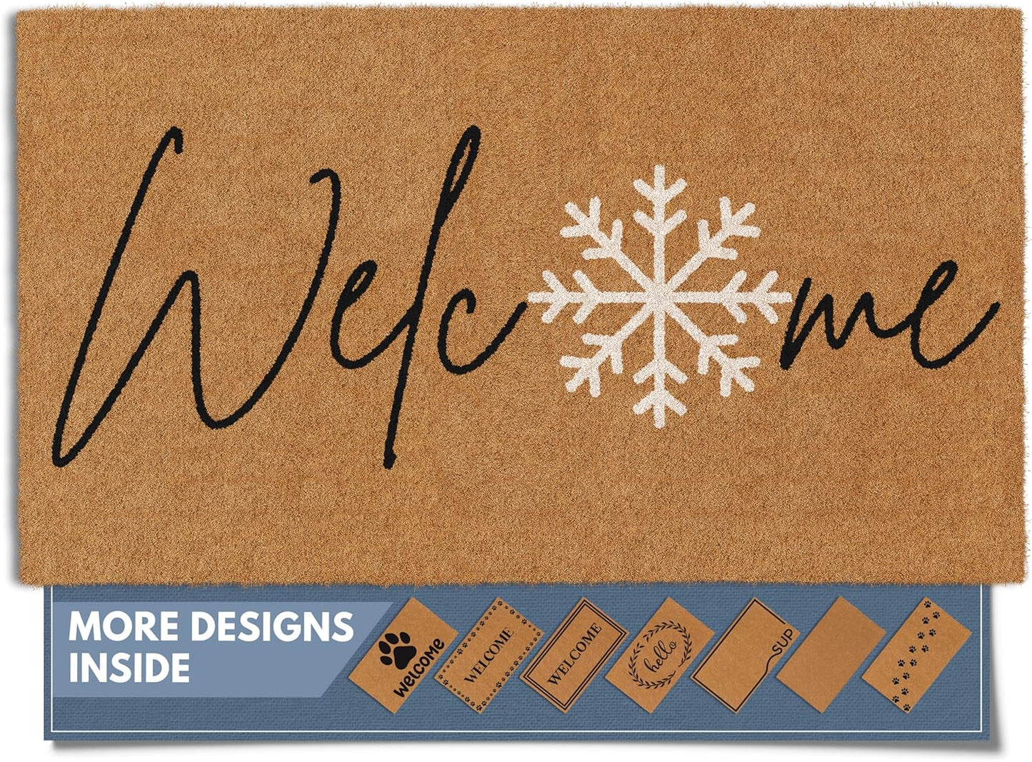 Natural Coco Coir Christmas Doormat for Holiday Charm