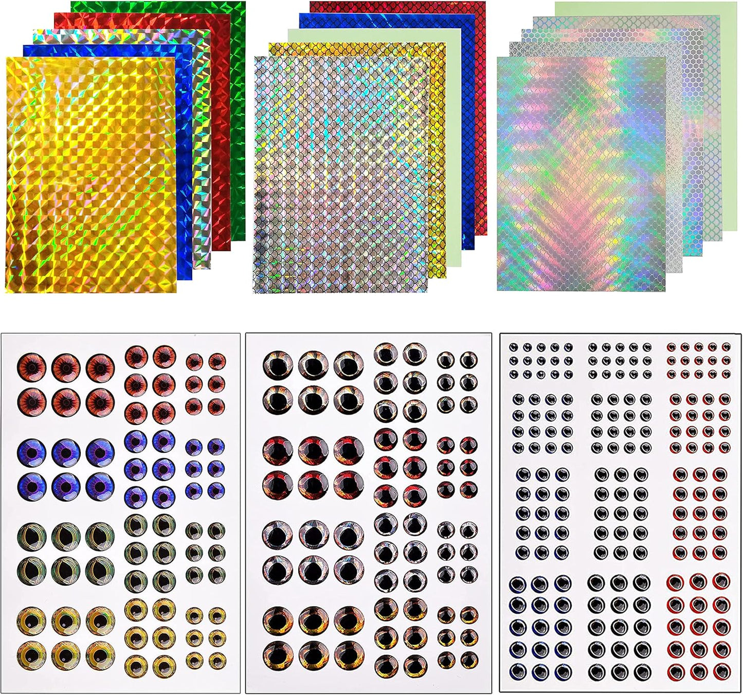 342Pcs Holographic Fishing Lure Sticker Set by FUSIGO