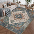 Ciicool 4x6 Rug Low-Pile Washable Area Rug - Vintage Boho Floor Mat
