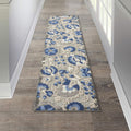 Aloha Indoor/Outdoor Natural/Blue 2 ft 3 in x 10 ft Rug - Durable