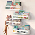 White Floating Nursery Book Shelves Set of 4 - Simple Wall Storage