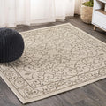 JONATHAN Y Vintage Filigree Indoor Outdoor Square Area Rug 5X5