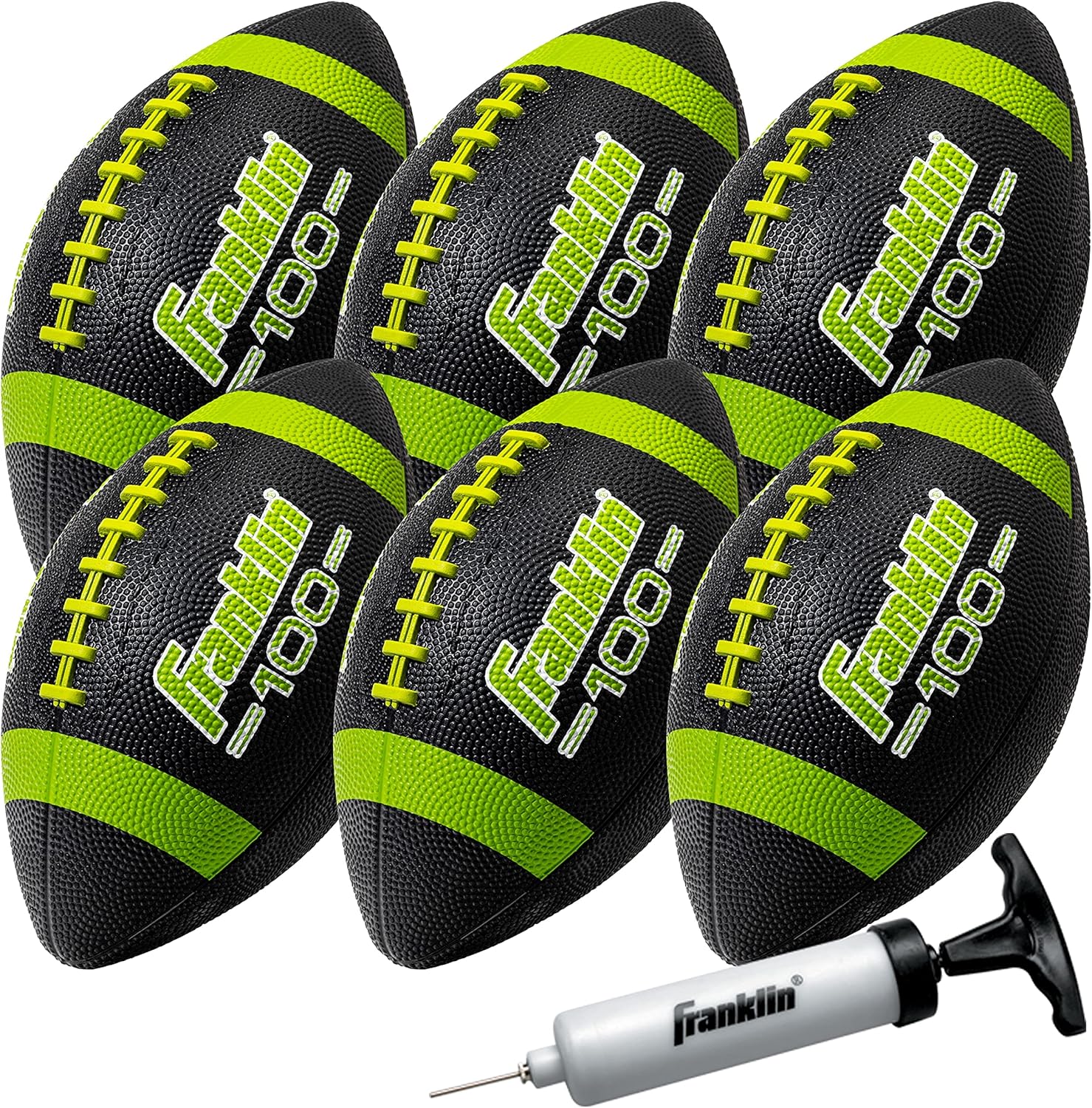 Franklin Sports Kids Junior Grip-Rite Youth Rubber Footballs