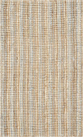 2ft 6in x 4ft Jute Area Rug - Grey & Natural Brown Chunky Texture