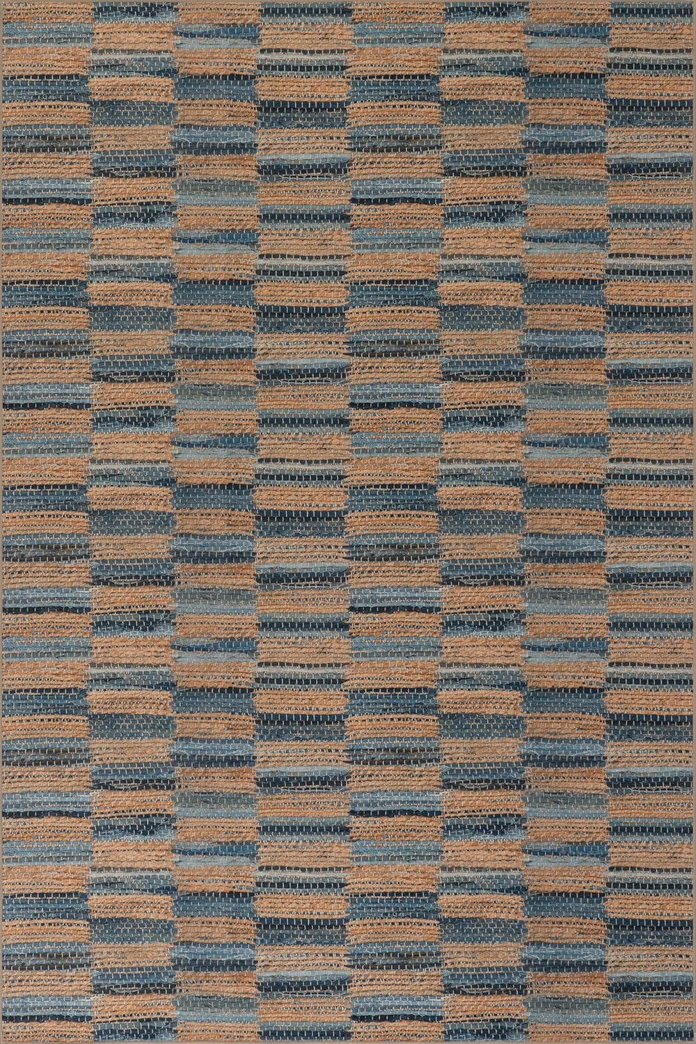 Ravel Stripe Blue Machine Washable Rug, 6 X 9 Feet, Stylish Design