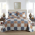 Travan 3-Piece Queen Quilt Set Oversized Reversible Coverlet - Soft