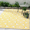 Outdoor Rug Floral Medallion 6 x 9 ft - Waterproof, Fade Resistant