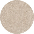 California Premium Shag 4ft Round Beige Rug - Plush Non-Shedding