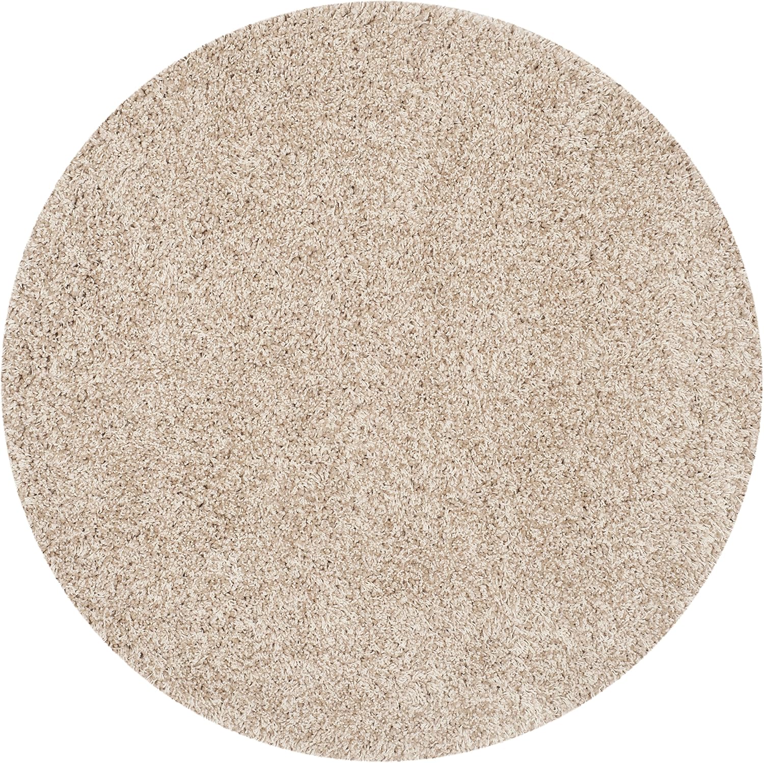 Premium Shag Area Rug 4ft Round Beige for Cozy Living Spaces