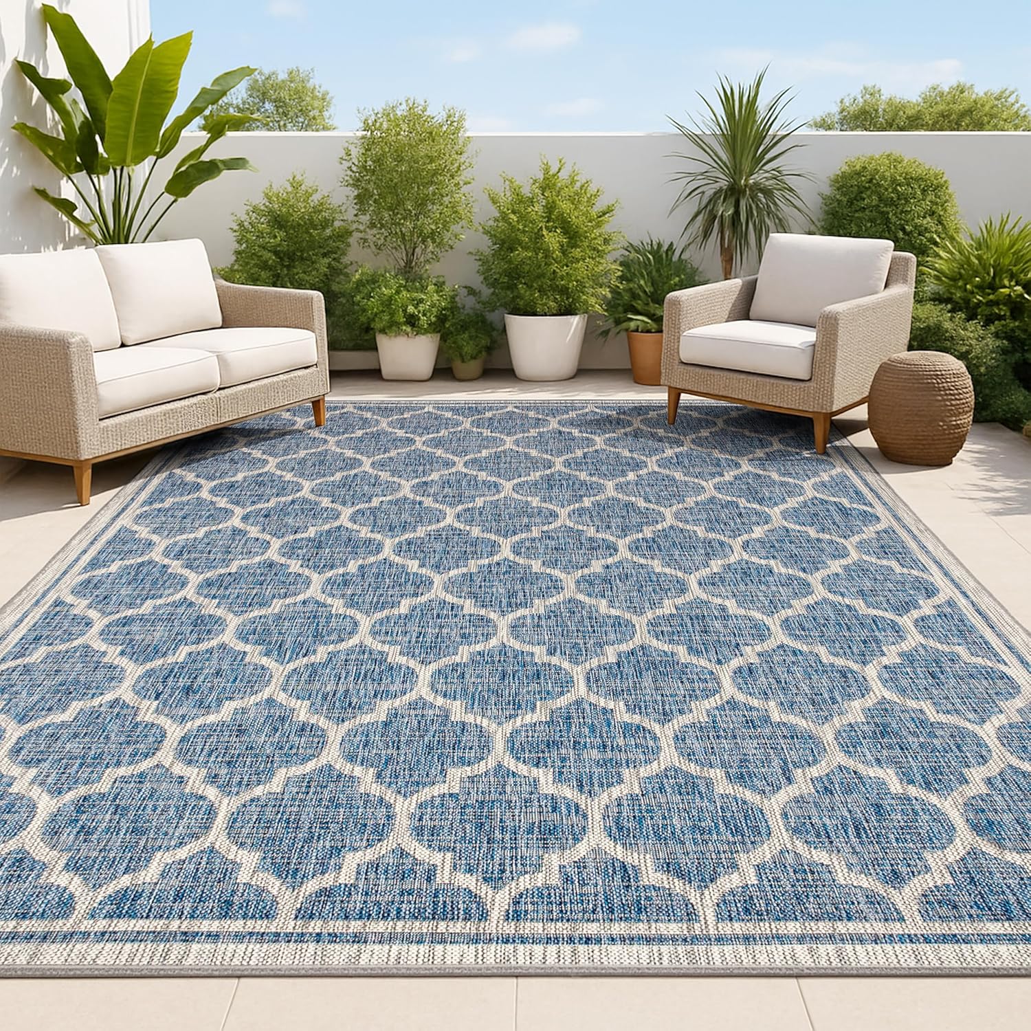 JONATHAN Y Moroccan Trellis Indoor Outdoor Area Rug for All Spaces