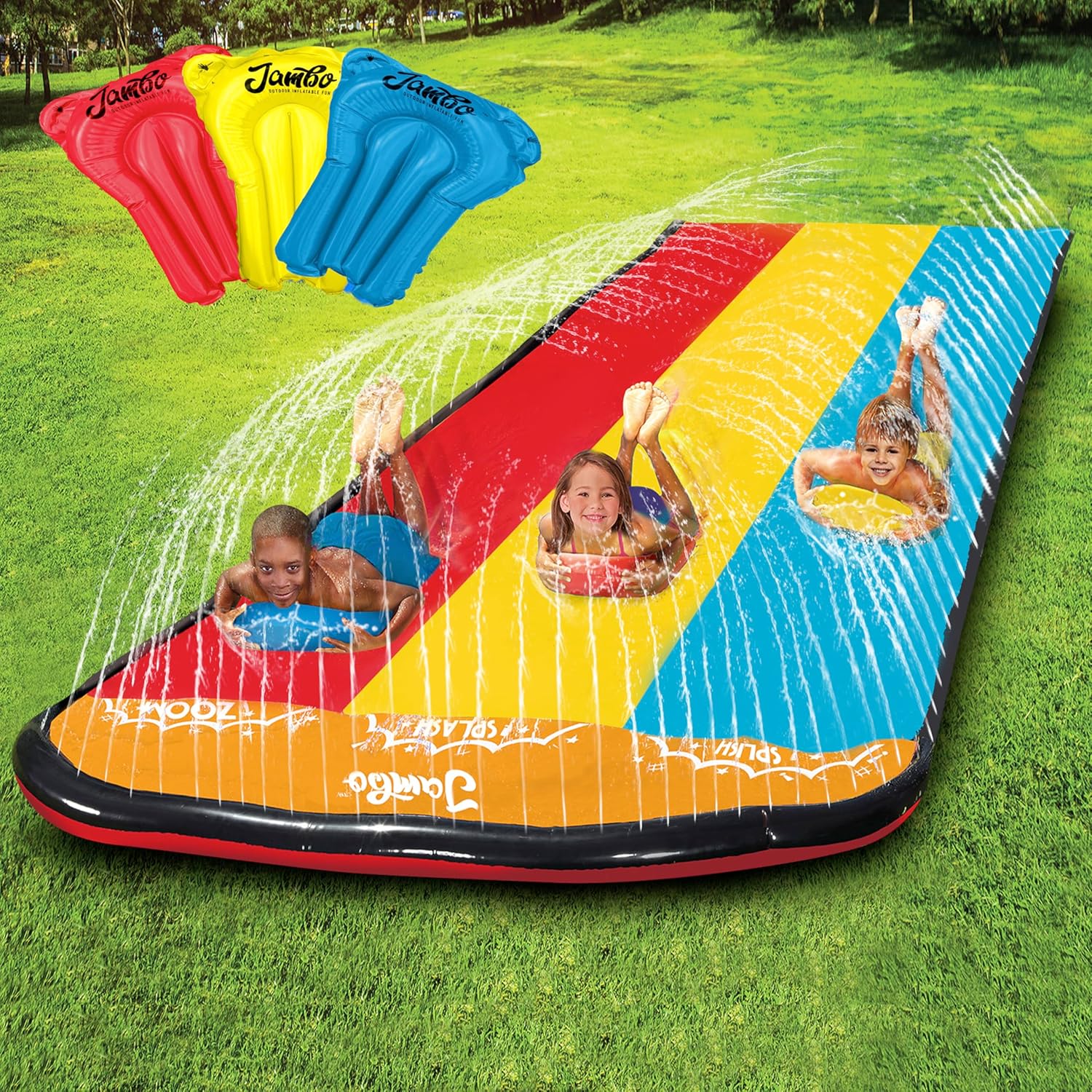 JAMBO Premium 16Ft Slip Splash and Slide for Endless Summer Fun