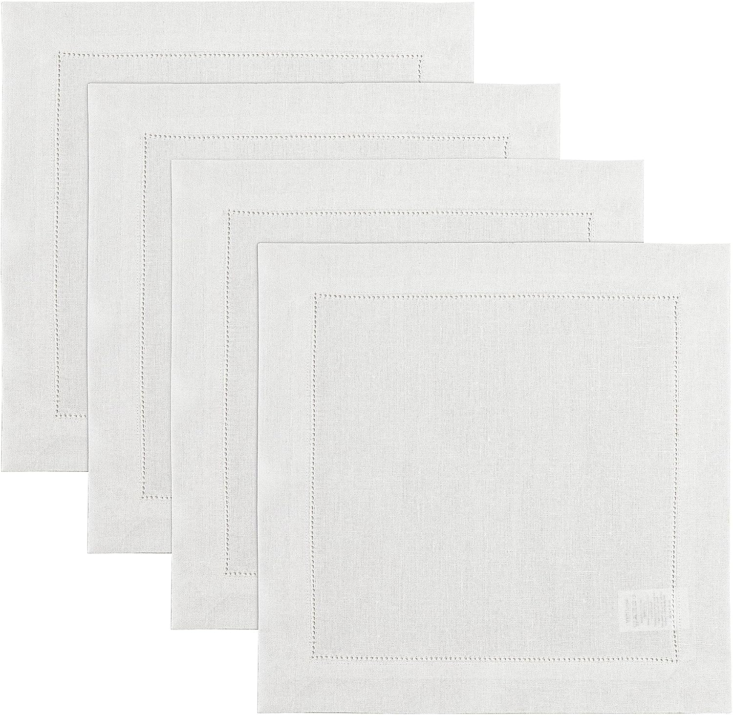 Square Placemats Set of 4 - 100% Pure Linen for Holidays