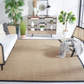 Seagrass Area Rug 10 ft Square - Natural & Black Basketweave