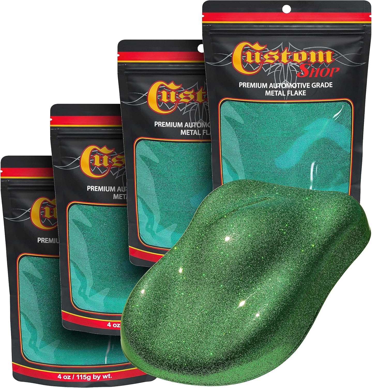 Custom Shop Metal Flake for Automotive Paint, Emerald Green 4oz