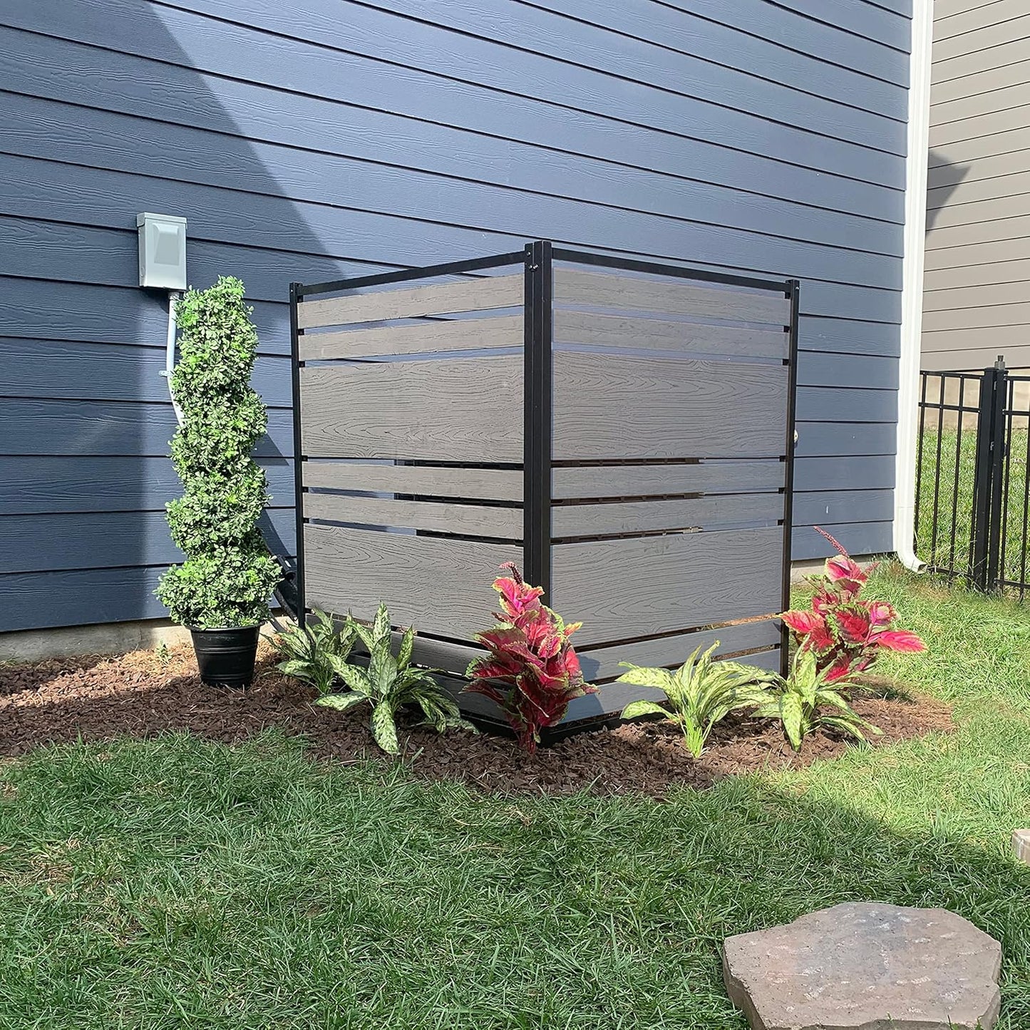 Vinyl Privacy Screen Duo: Vienna Charcoal, 48x40in