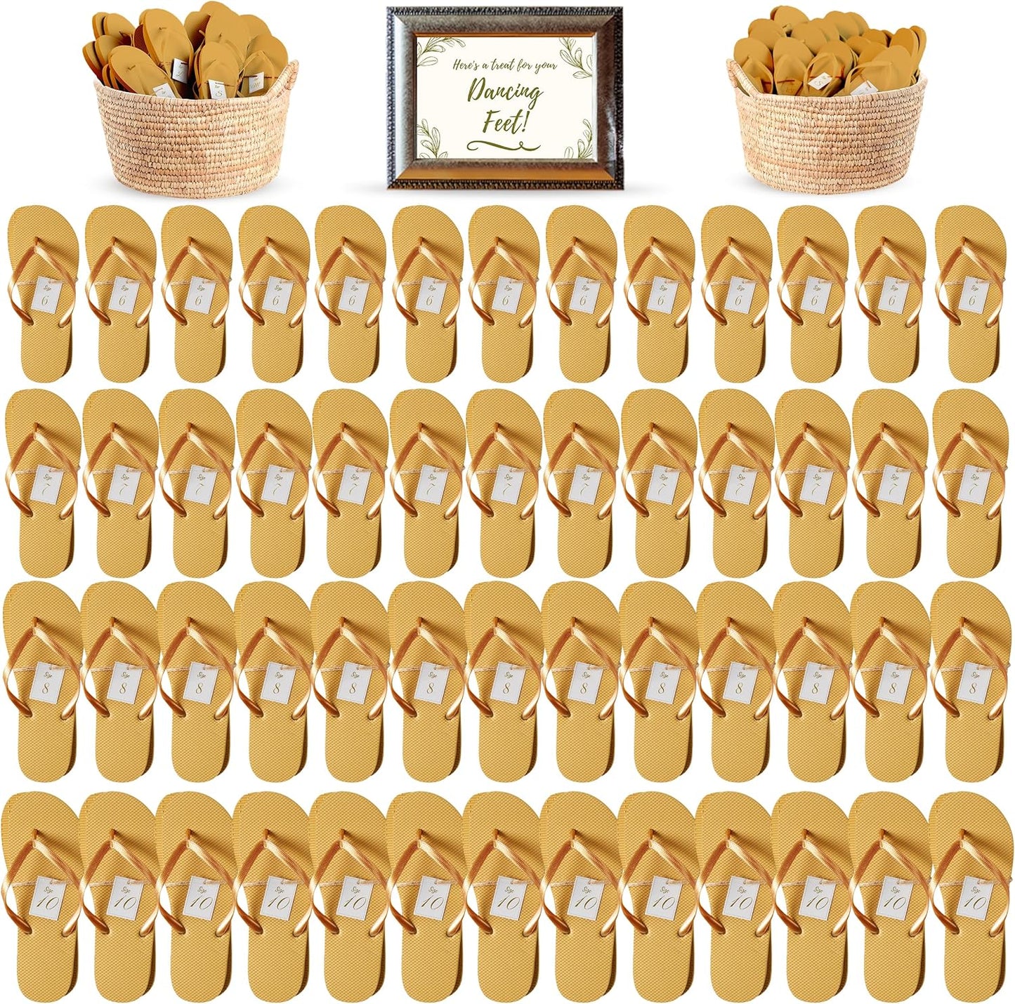 Orca Bulk Flip Flops for Wedding Guests - 52 Pack Wholesale Sandals