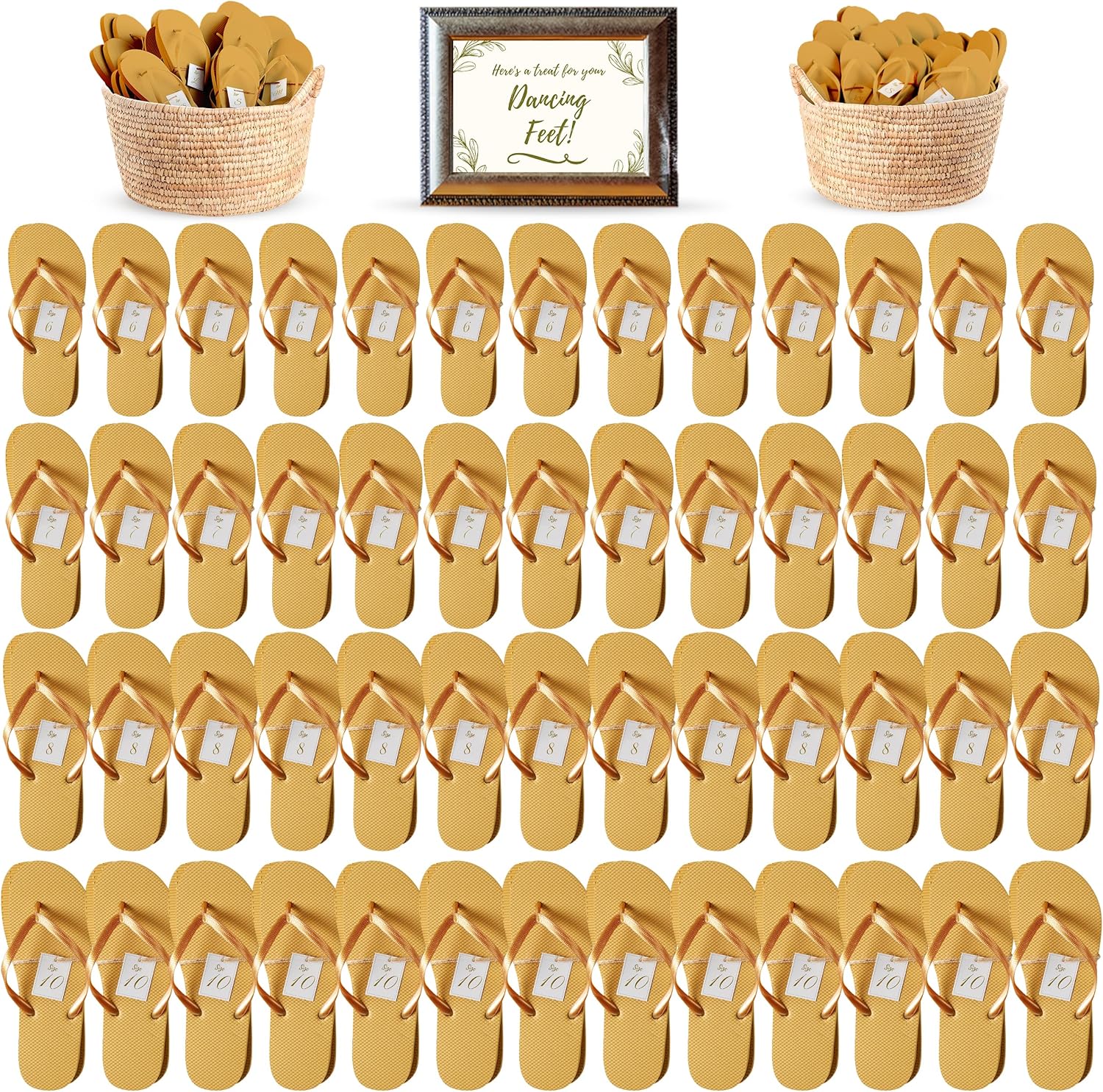 Orca Bulk Flip Flops for Wedding Guests - 52 Pack Wholesale Sandals