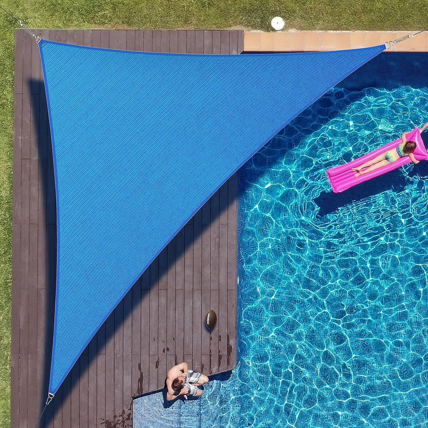 Custom Size 20ft x 20ft x 28.3ft Blue Right Triangle Sun Shade