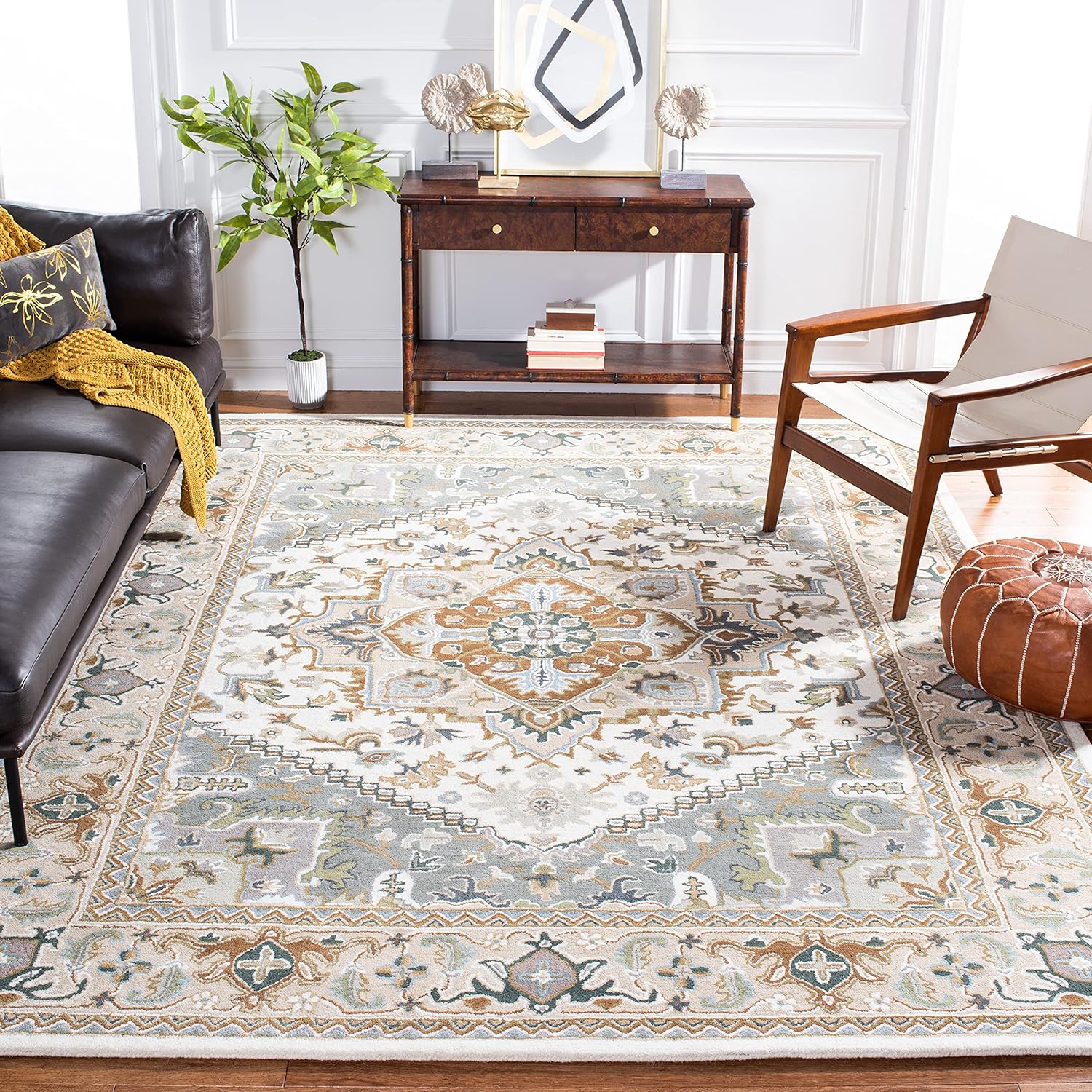 Handmade Traditional Oriental Wool Area Rug for Living Room