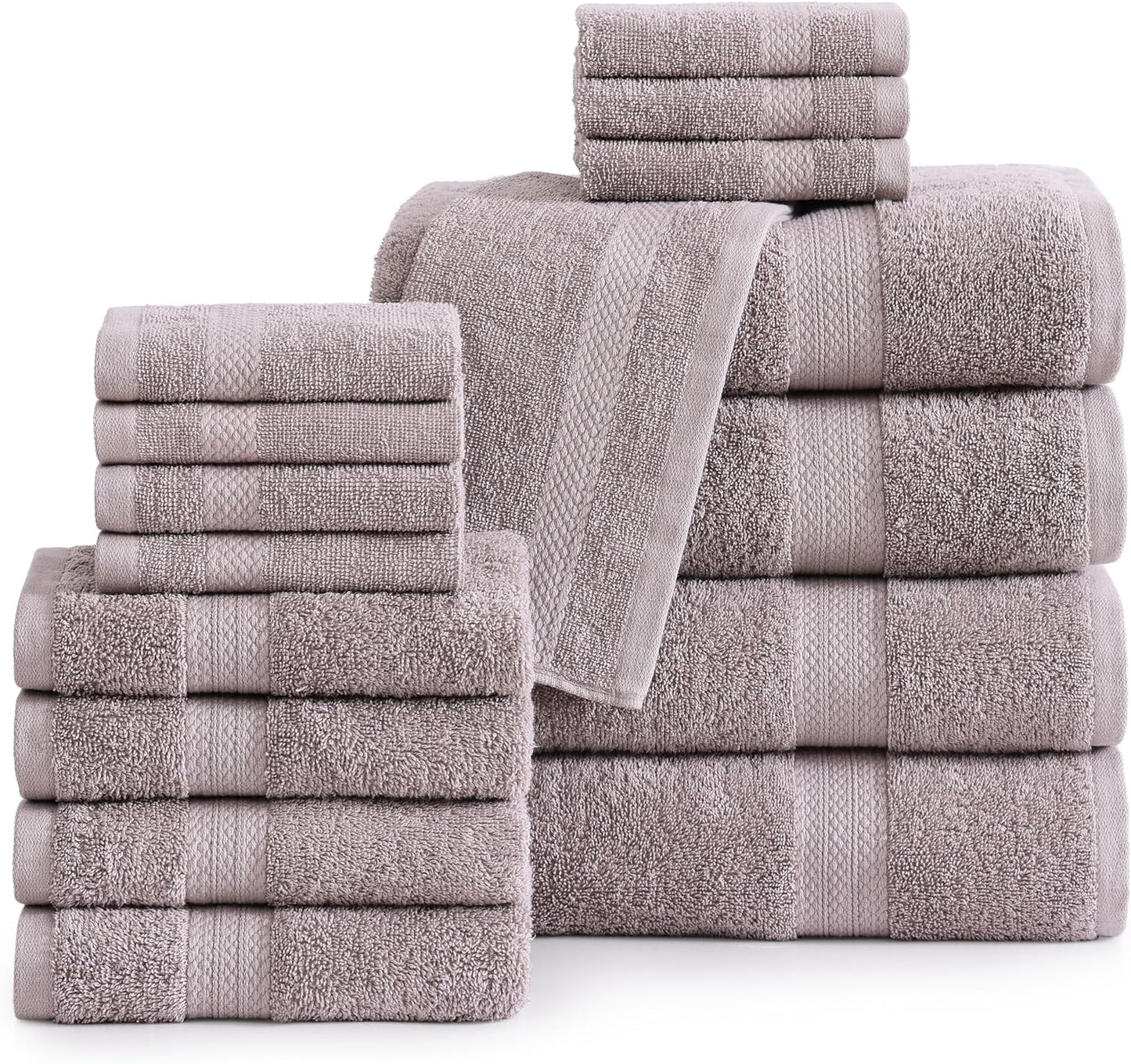 Premium 16-Piece Cotton Bathroom Towel Set for Luxurious Comfort