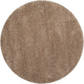 SAFAVIEH Milan Shag Collection 3ft Round Dark Beige Area Rug