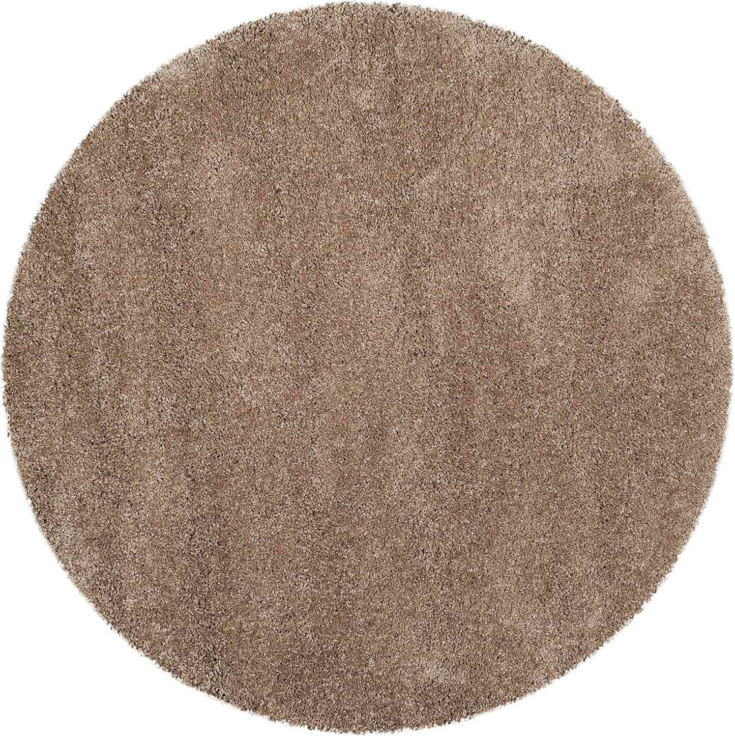 SAFAVIEH Milan Shag Collection 3ft Round Dark Beige Area Rug
