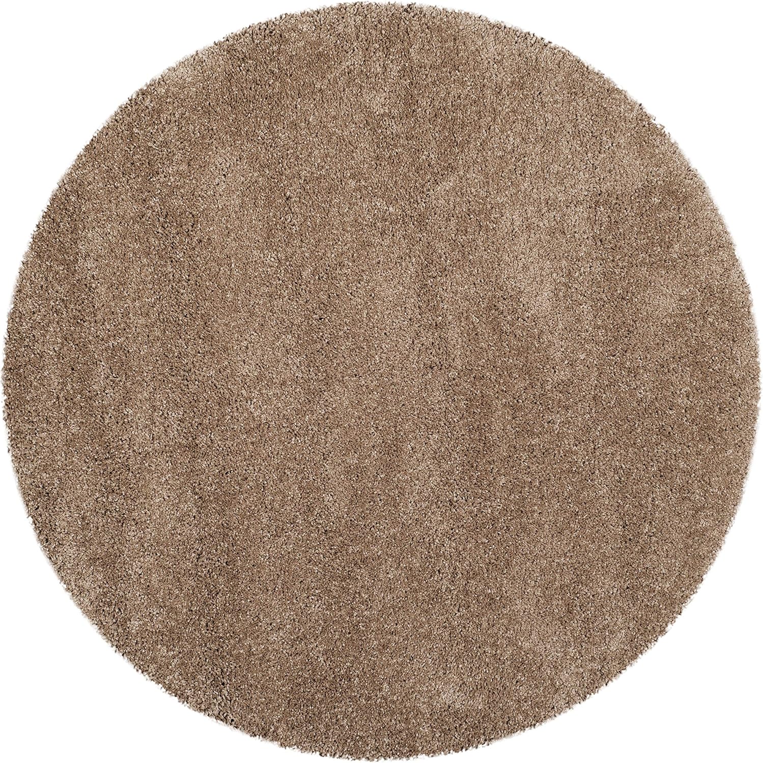 SAFAVIEH Milan Shag Collection 3ft Round Dark Beige Area Rug