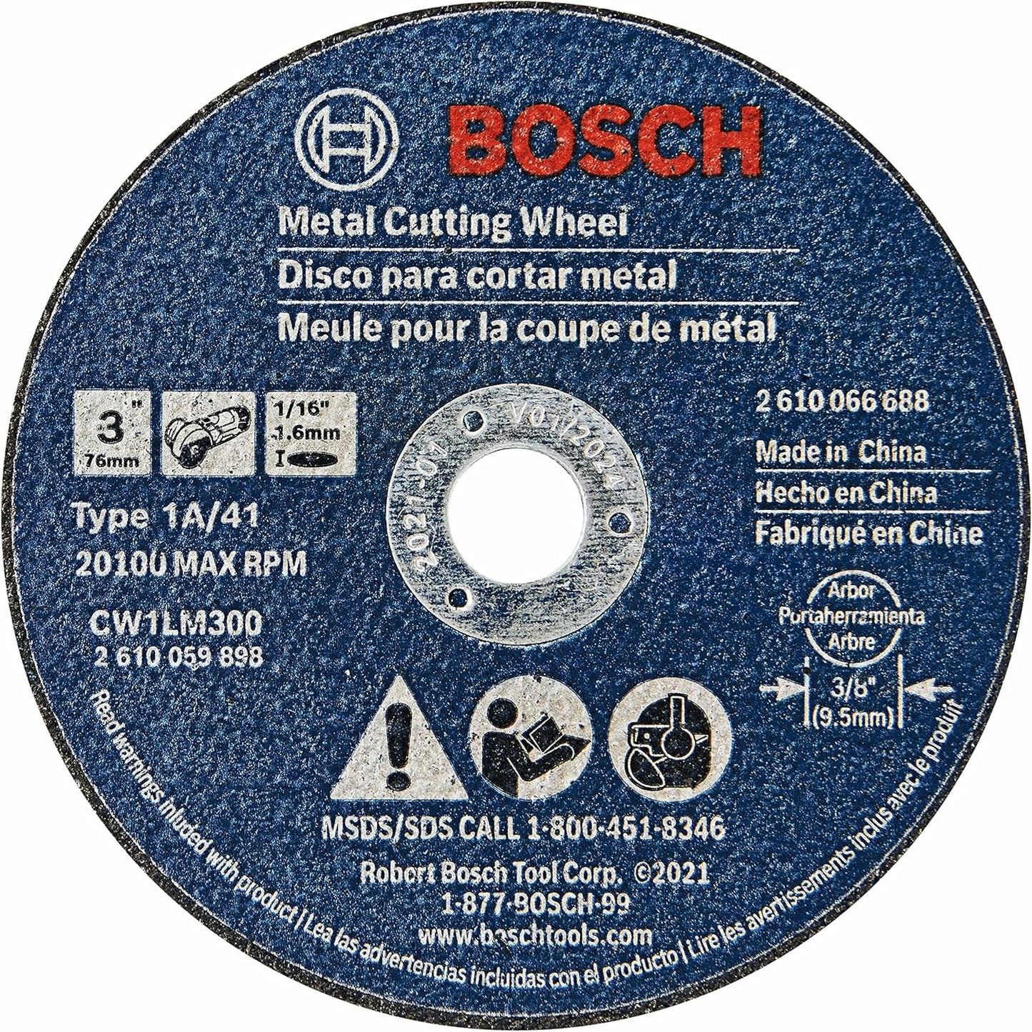 BOSCH 5-Pack Metal Cutting Wheels - Fast 46 Grit for Stainless Steel