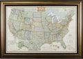 Wayfarer Push Pin Travel Map with Antique Copper Frame 24x36