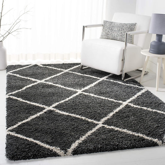 SAFAVIEH Hudson Shag Collection Area Rug - Modern Trellis Design