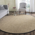SAFAVIEH Area Rug 8ft Round Natural Fiber Basketweave - Durable Style