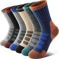 Anlisim Kids Merino Wool Hiking Socks 6 Pairs - Warm, Cushioned
