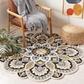 SAFAVIEH Novelty Collection 9 ft Round Rug - Handmade Boho Floral