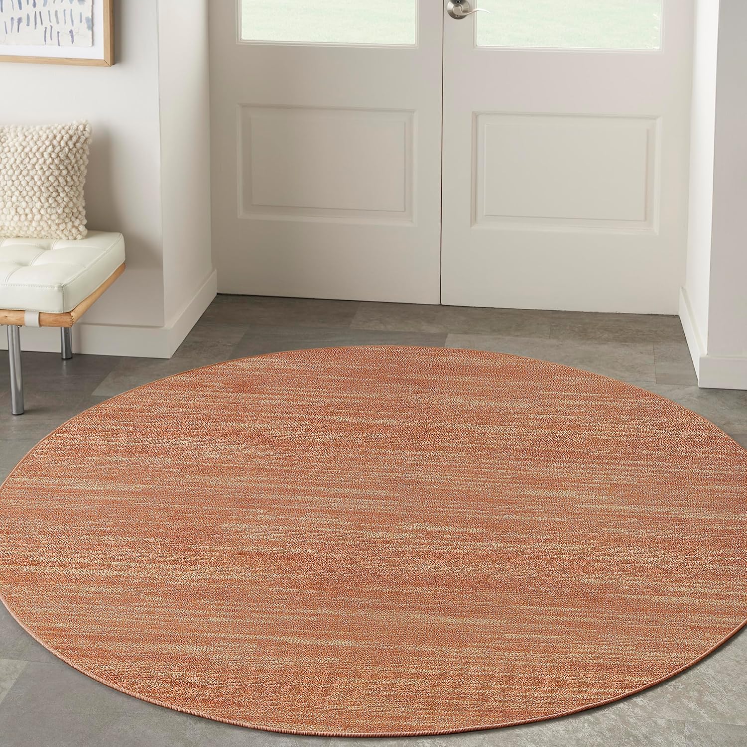 Nourison Home Essentials Indoor/Outdoor Rust 4ft Round Area Rug
