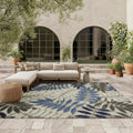 Aloha Indoor/Outdoor Grey Blue 7 ft x 10 ft Area Rug - Easy Care