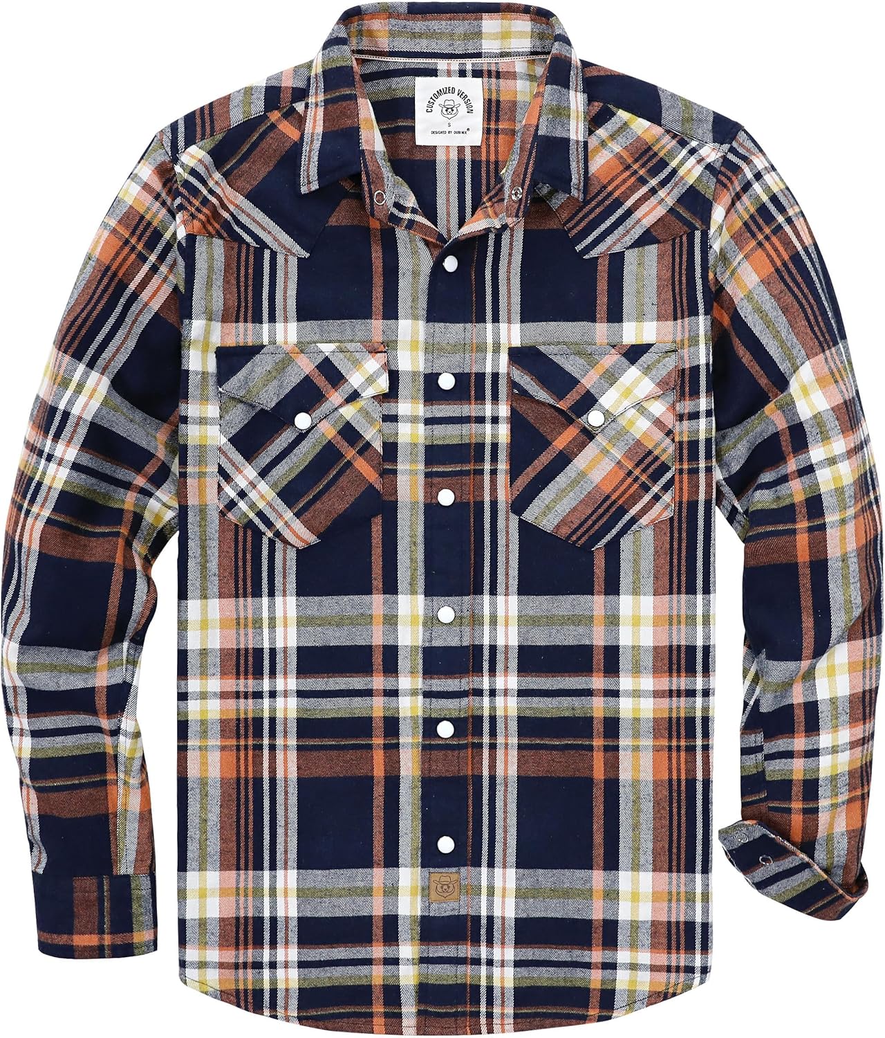 Dubinik Flannel Shirt for Men - Vintage Pearl Snap Plaid Style