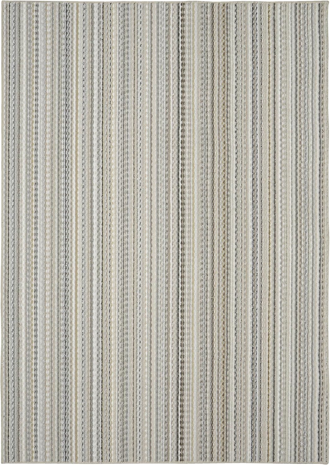 Carnival Stripe Non-Slip Recycled 6ft x 9ft Area Rug for Living Rooms