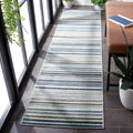 Cabana Collection Runner Rug 2ft 2in x 9ft - Grey & Blue Stripe