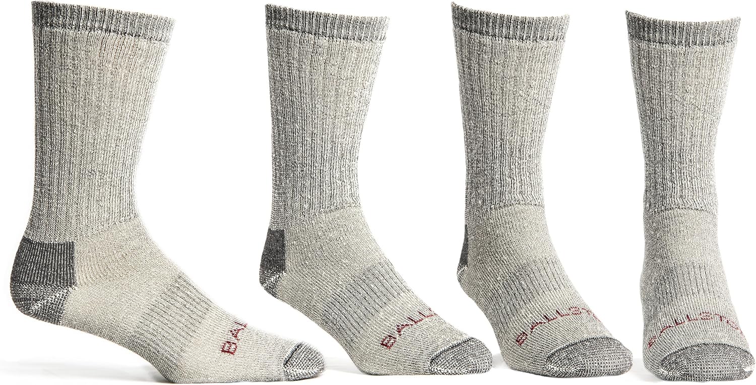 4 Pairs Ballston Merino Wool Socks - Winter Hiking Essentials