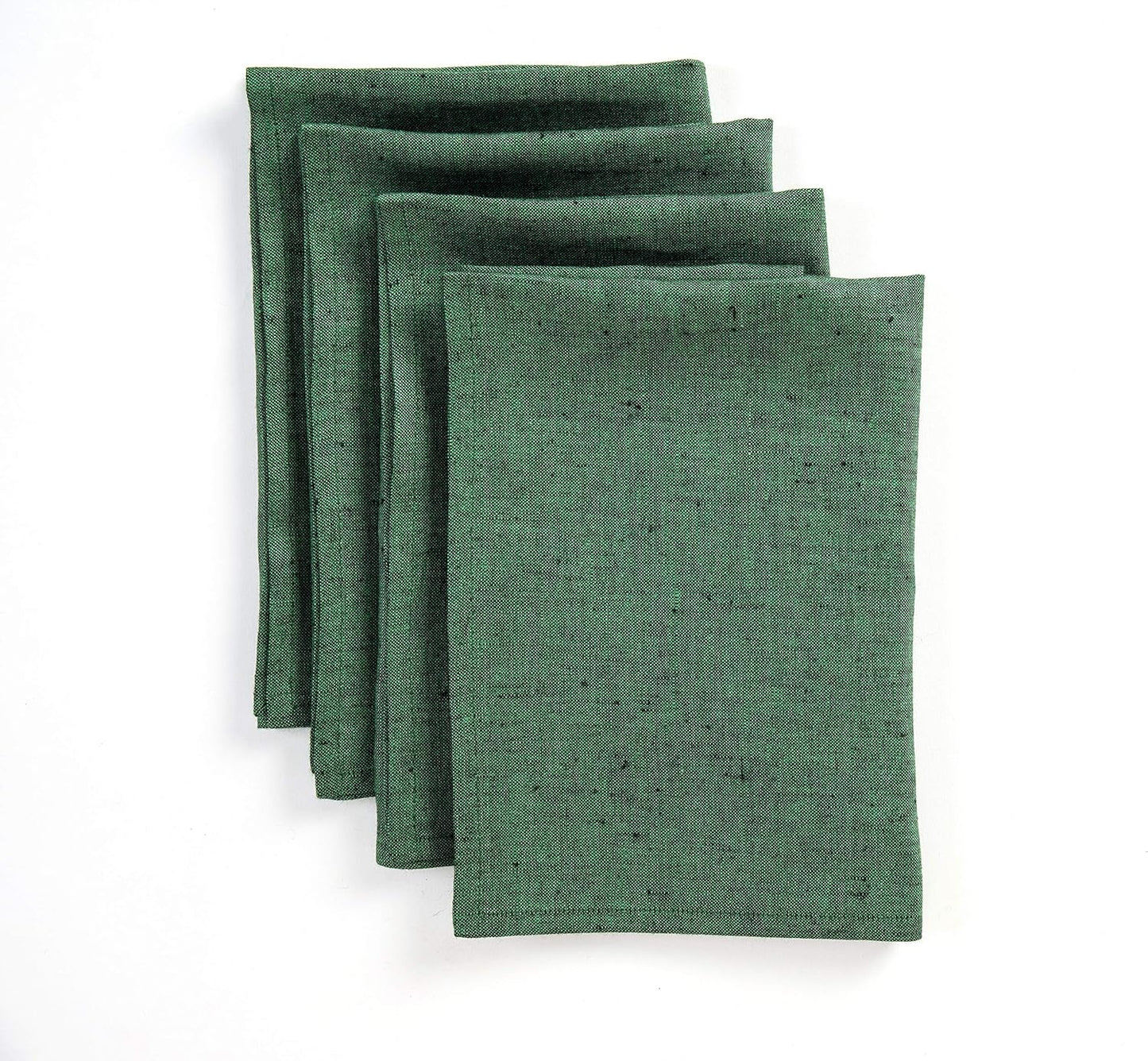 Forest Green Linen Napkins Set of 4 for Elegant Dining