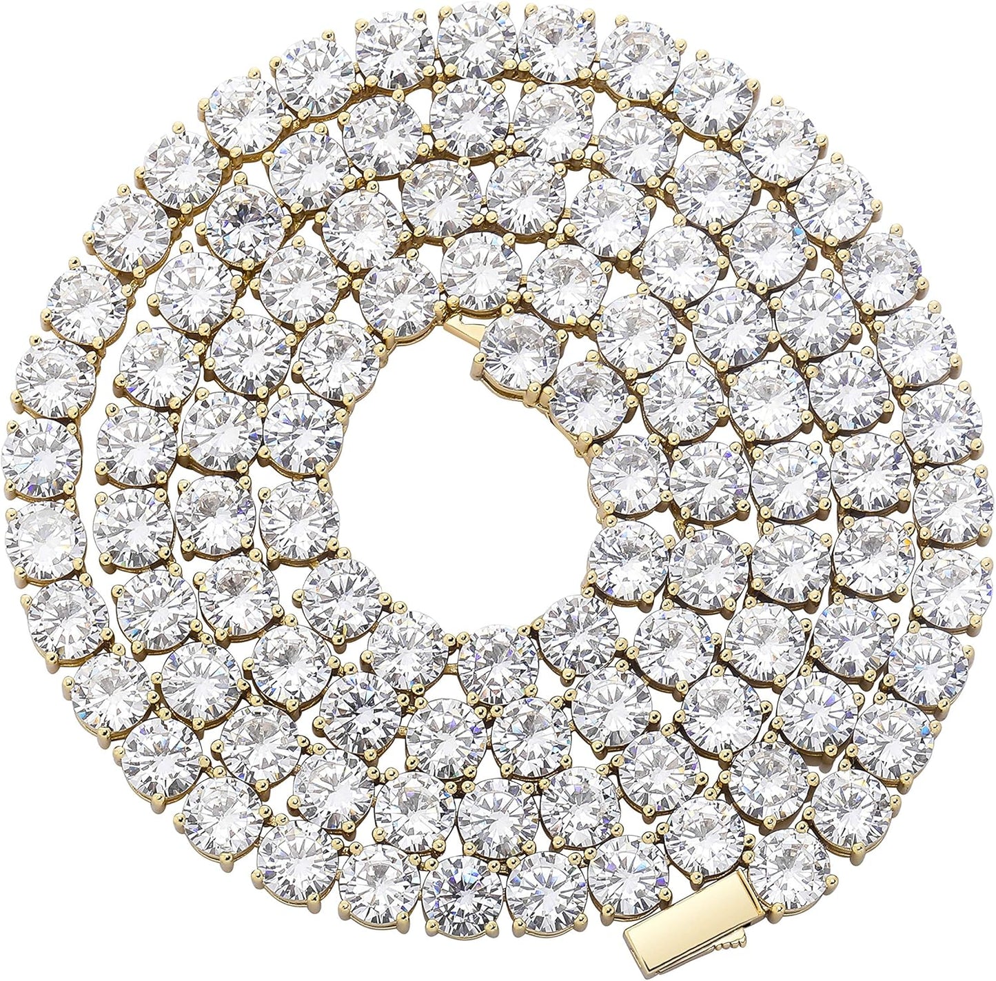5MM Colorful Baguette Tennis Necklaces for Women and Men