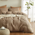 Muslin Duvet Cover King Size Light Brown - 100% Washed Cotton