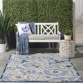 Aloha Indoor/Outdoor Blue Grey Area Rug 5x7 - Easy Clean, Soft Texture