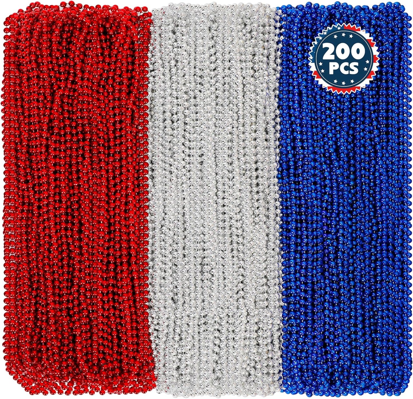 200 PCS Patriotic Beads Necklace for 4th of July Celebrations