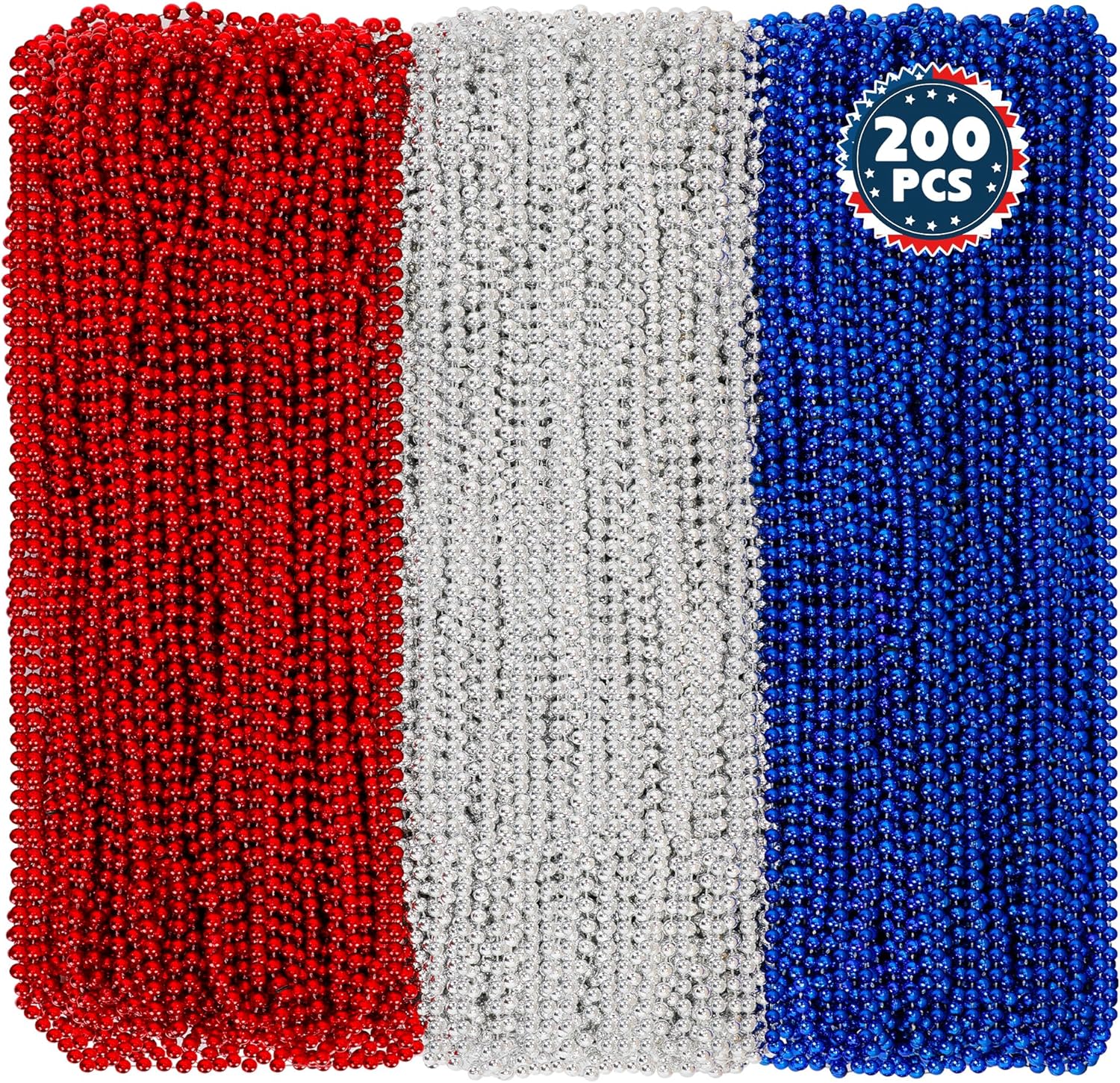200 PCS Patriotic Beads Necklace for 4th of July Celebrations