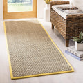 Natural Fiber Basketweave Runner Rug 2ft 6in x 8ft - Seagrass & Gold